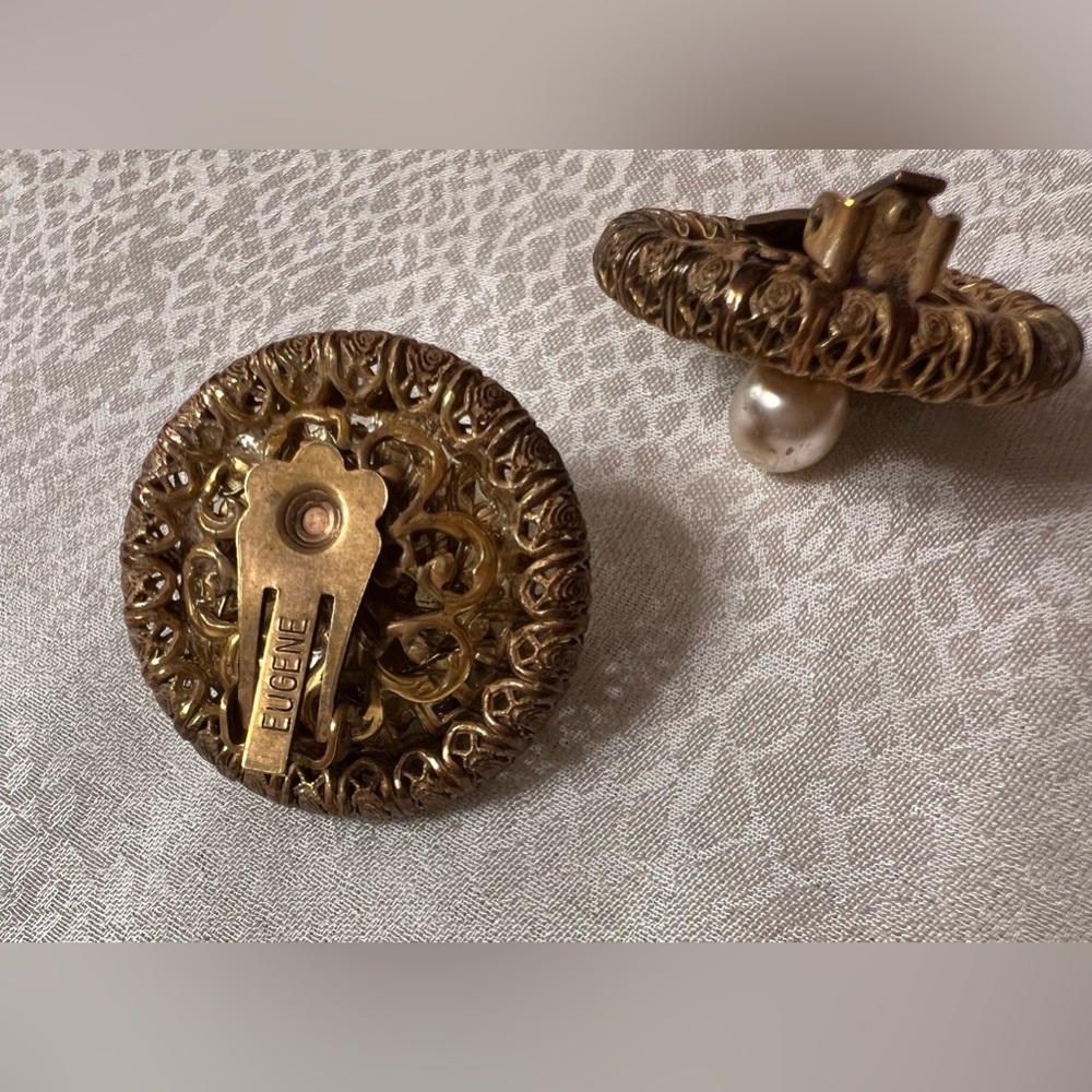 Signed Eugene Vintage Clip Earrings Euc - image 5